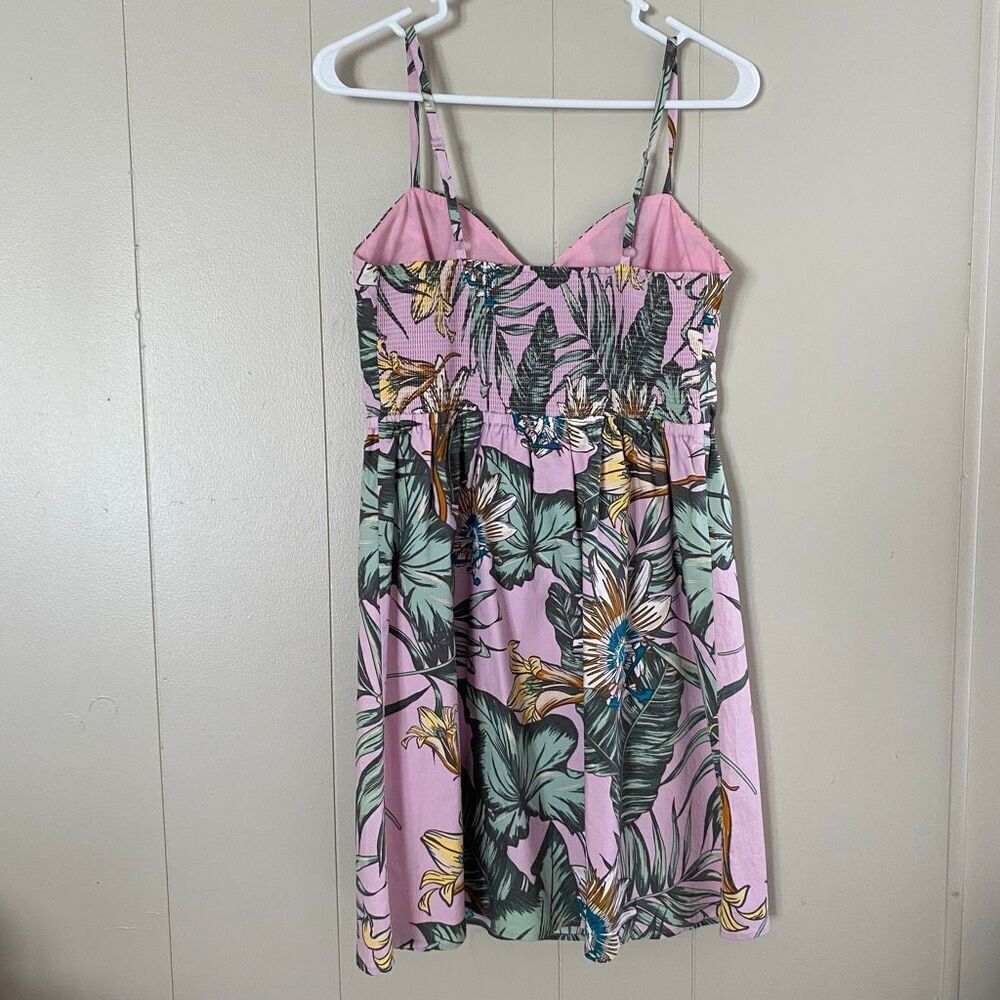 J.Crew Floral Sundress Small Pink Tropical Print Spaghetti Strap Summer Dress - Picture 2 of 8